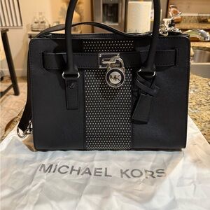 Michael Kors Black and Silver Studded Handbag
